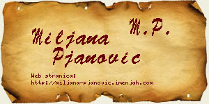 Miljana Pjanović vizit kartica